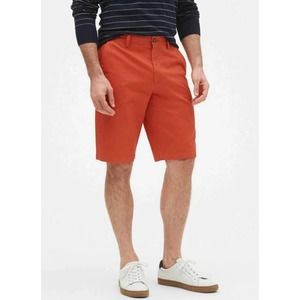 BANANA REPUBLIC Mens Shorts EMERSON Orange Chino Flat Front Size 31
